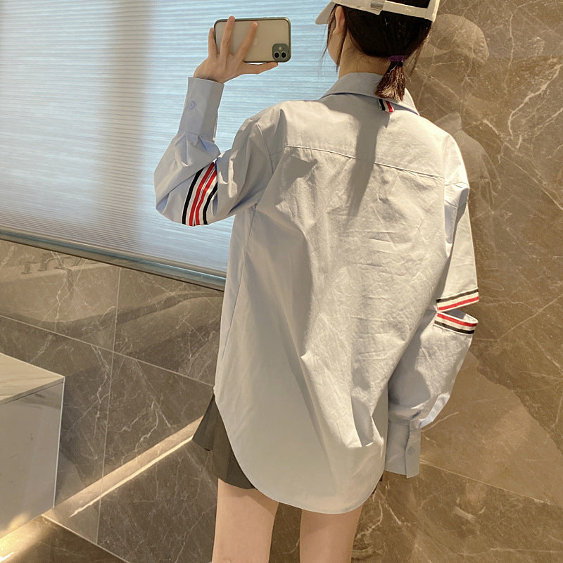 Women's Pink Striped Shirt（复制） THOM TREND