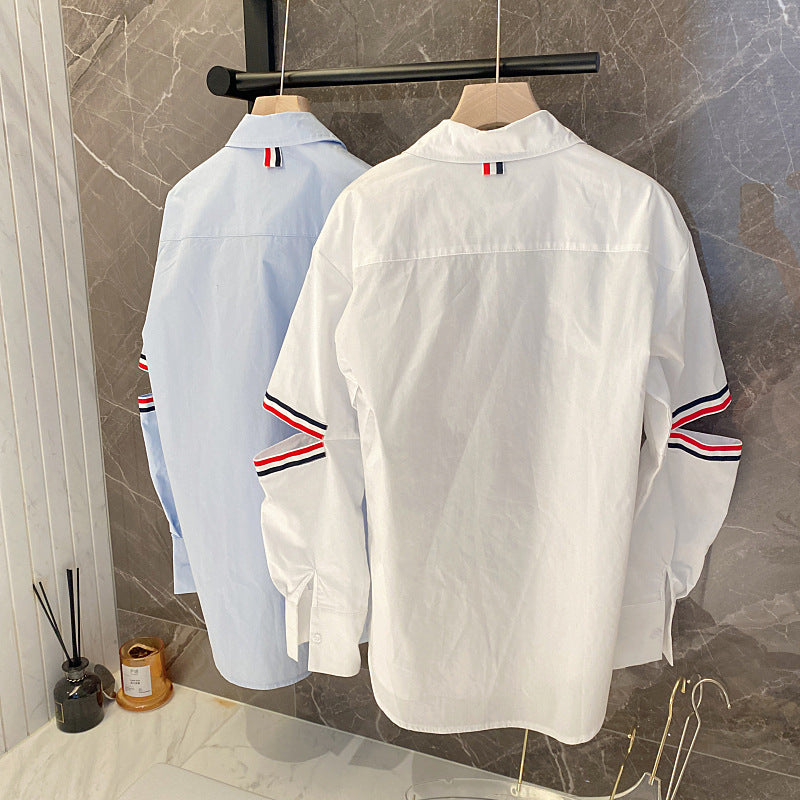 Women's Pink Striped Shirt（复制） THOM TREND
