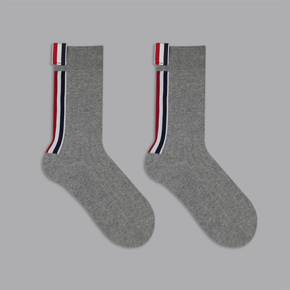 Thom Browne Classic Four-Bar Mid-Calf Socks - Premium Cotton 3-Pack