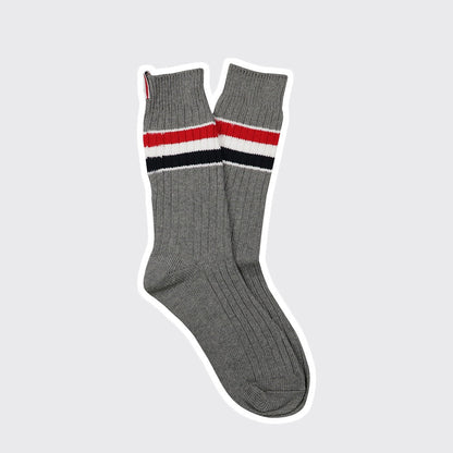 Thom Browne Classic Four-Bar Mid-Calf Socks - Cotton 3-Pack